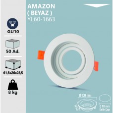 AMAZON DEKORATİF YUVARLAK BEYAZ KASA